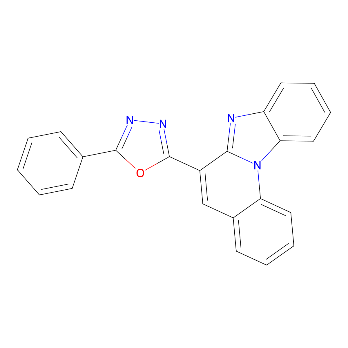 9-(5-Phenyl-1,3,4-oxadiazol-2-yl)-1,11-diazatetracyclo[8.7.0.0^{2,7}.0^{12,17}]heptadeca-2,4,6,8,10,12(17),13,15-octaene molecular structure, CAS 2320268-39-9