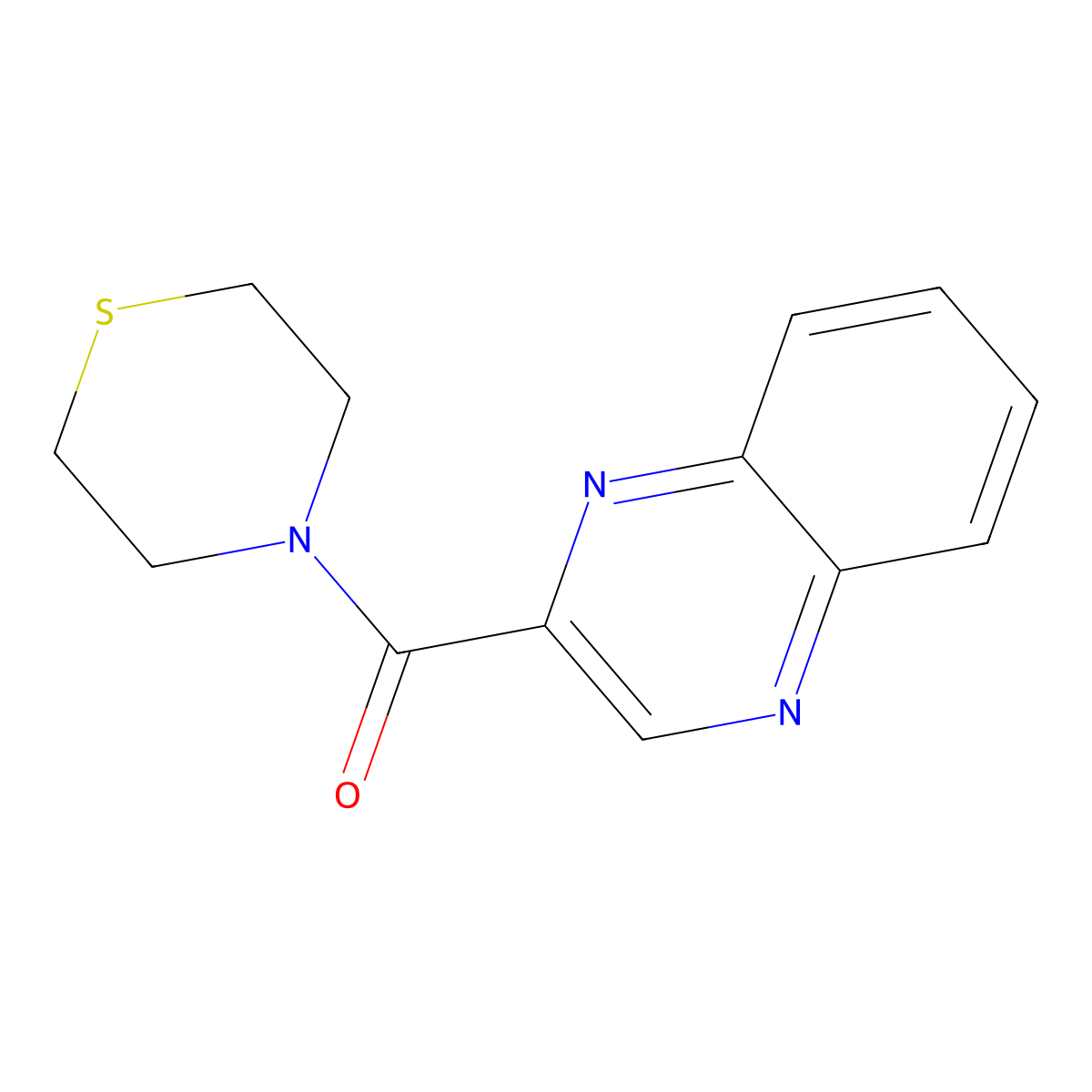Quinoxalin-2-yl(thiomorpholino)methanone molecular structure, CAS 2320376-13-2