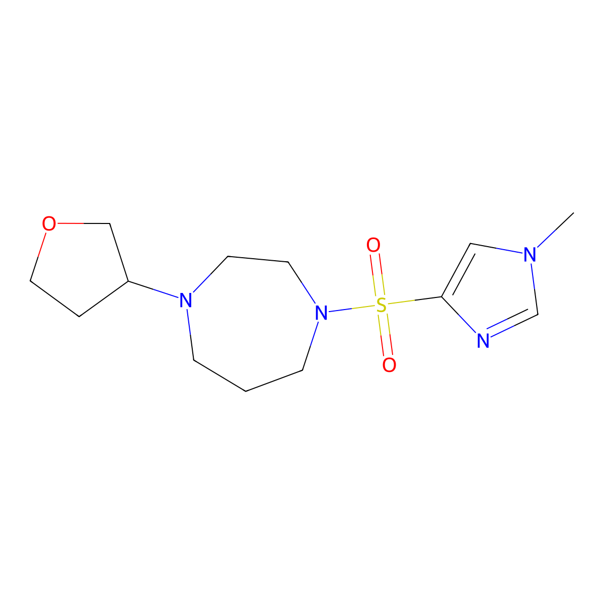 1-[(1-methyl-1H-imidazol-4-yl)sulfonyl]-4-(oxolan-3-yl)-1,4-diazepane molecular structure, CAS 2320376-38-1