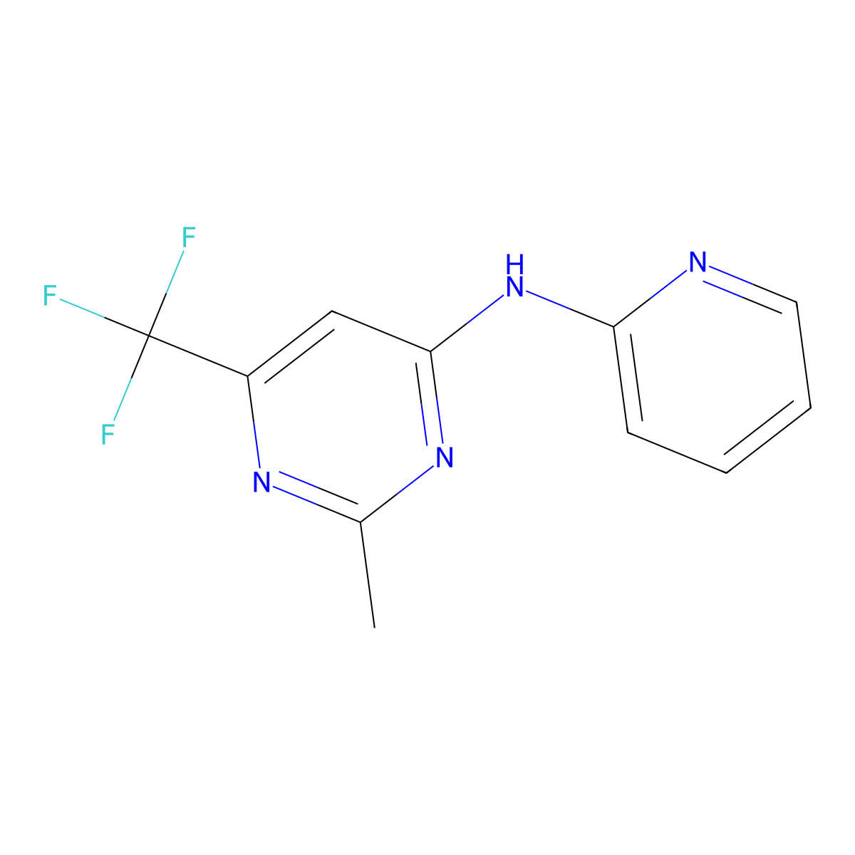 2-methyl-N-(pyridin-2-yl)-6-(trifluoromethyl)pyrimidin-4-amine molecular structure, CAS 2320376-42-7
