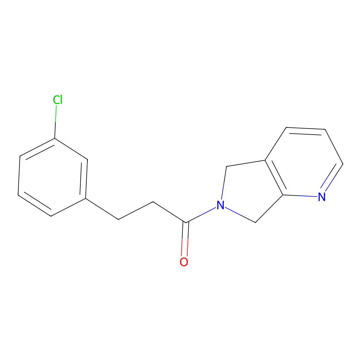 3-(3-chlorophenyl)-1-(5H-pyrrolo[3,4-b]pyridin-6(7H)-yl)propan-1-one molecular structure, CAS 2320376-43-8