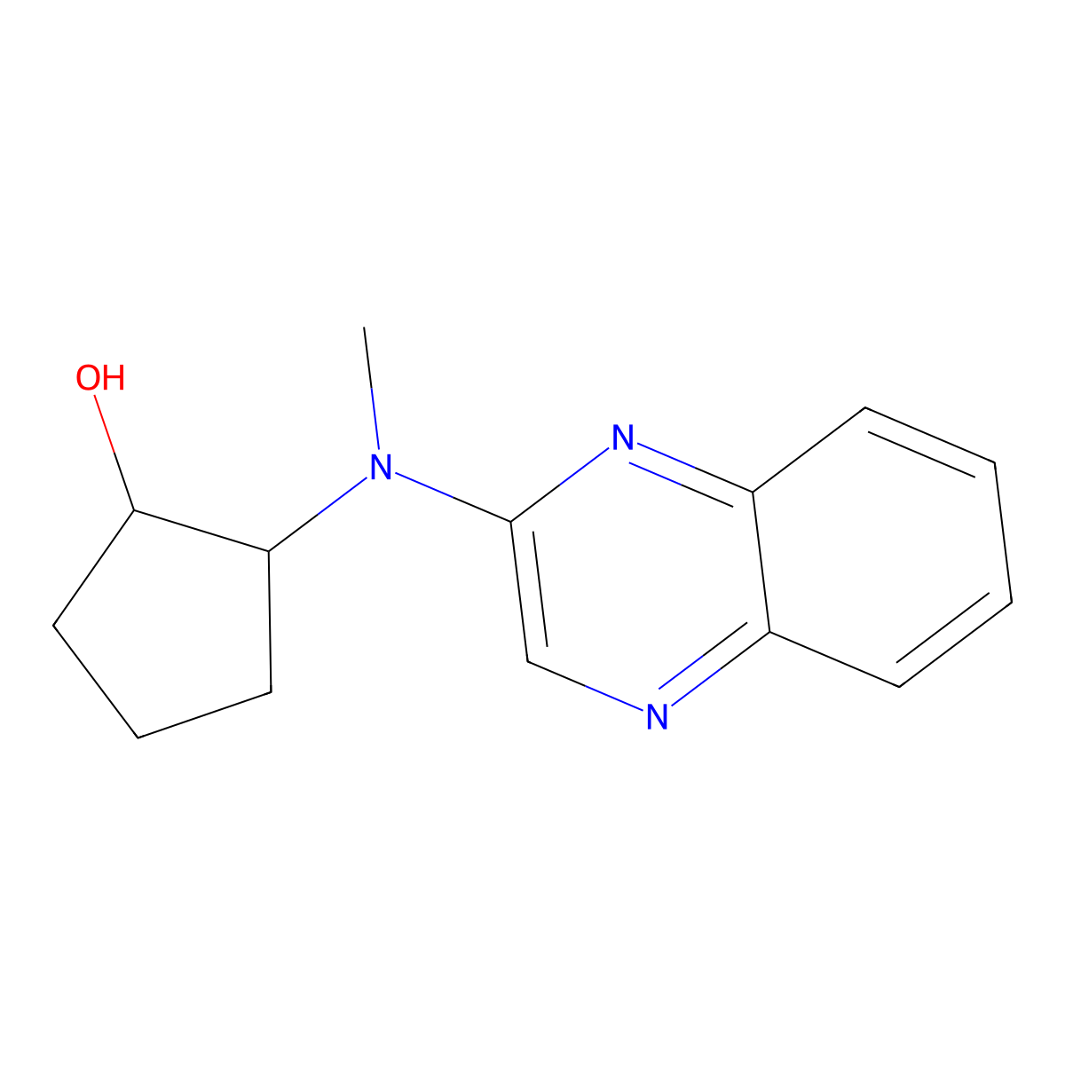 2-[Methyl(quinoxalin-2-yl)amino]cyclopentan-1-ol molecular structure, CAS 2320376-50-7