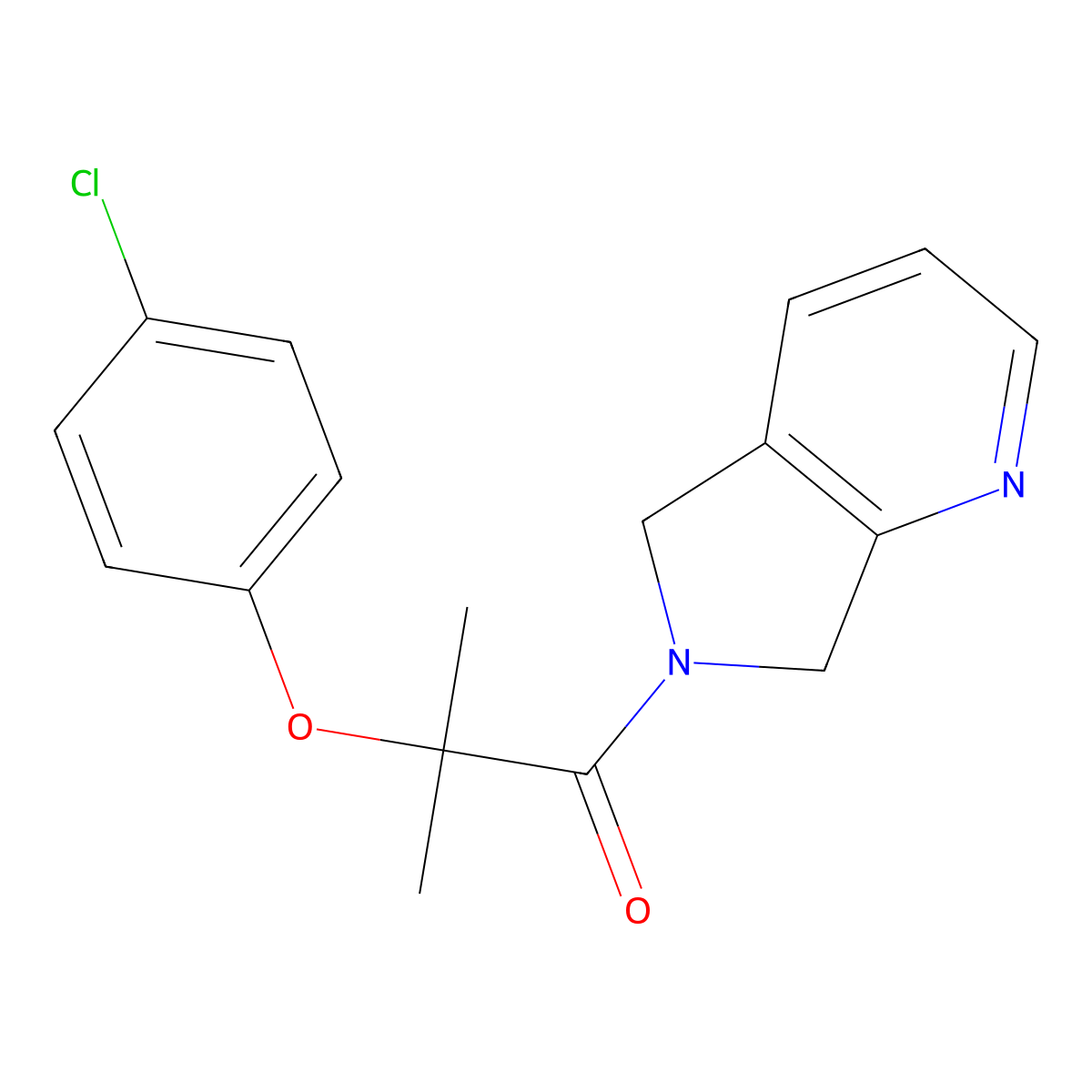 2-(4-chlorophenoxy)-2-methyl-1-(5H-pyrrolo[3,4-b]pyridin-6(7H)-yl)propan-1-one molecular structure, CAS 2320376-62-1