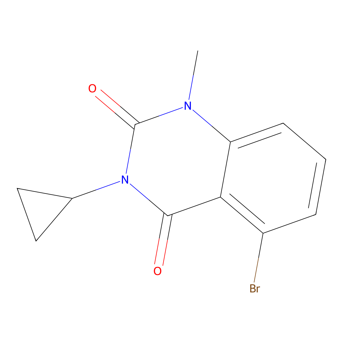 5-Bromo-3-cyclopropyl-1-methyl-1,2,3,4-tetrahydroquinazoline-2,4-dione molecular structure, CAS 2320376-76-7