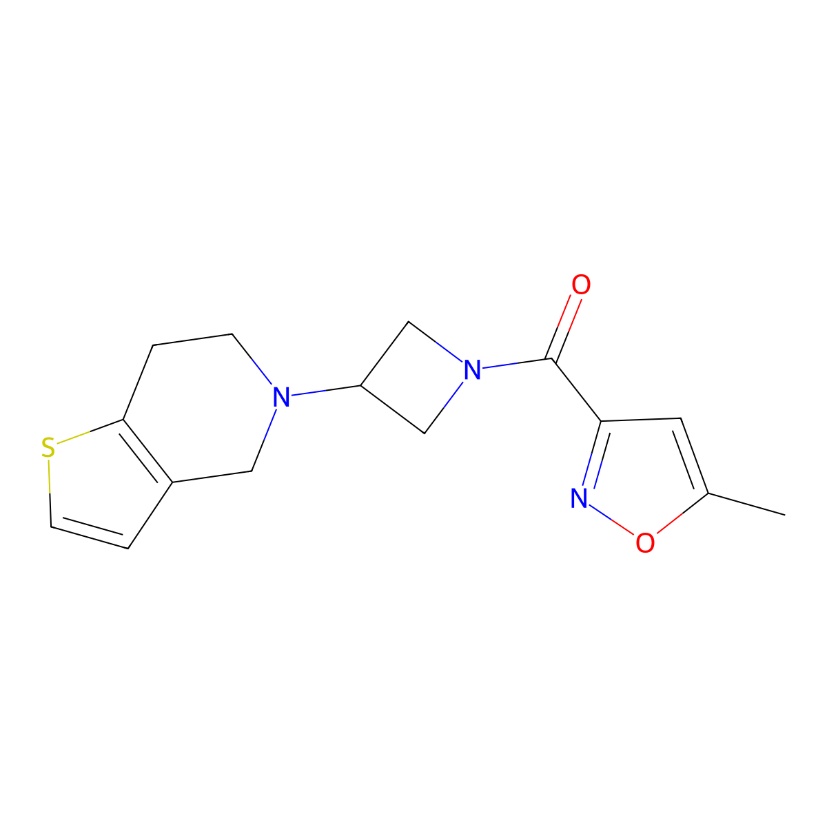 (3-(6,7-dihydrothieno[3,2-c]pyridin-5(4H)-yl)azetidin-1-yl)(5-methylisoxazol-3-yl)methanone molecular structure, CAS 2320377-06-6