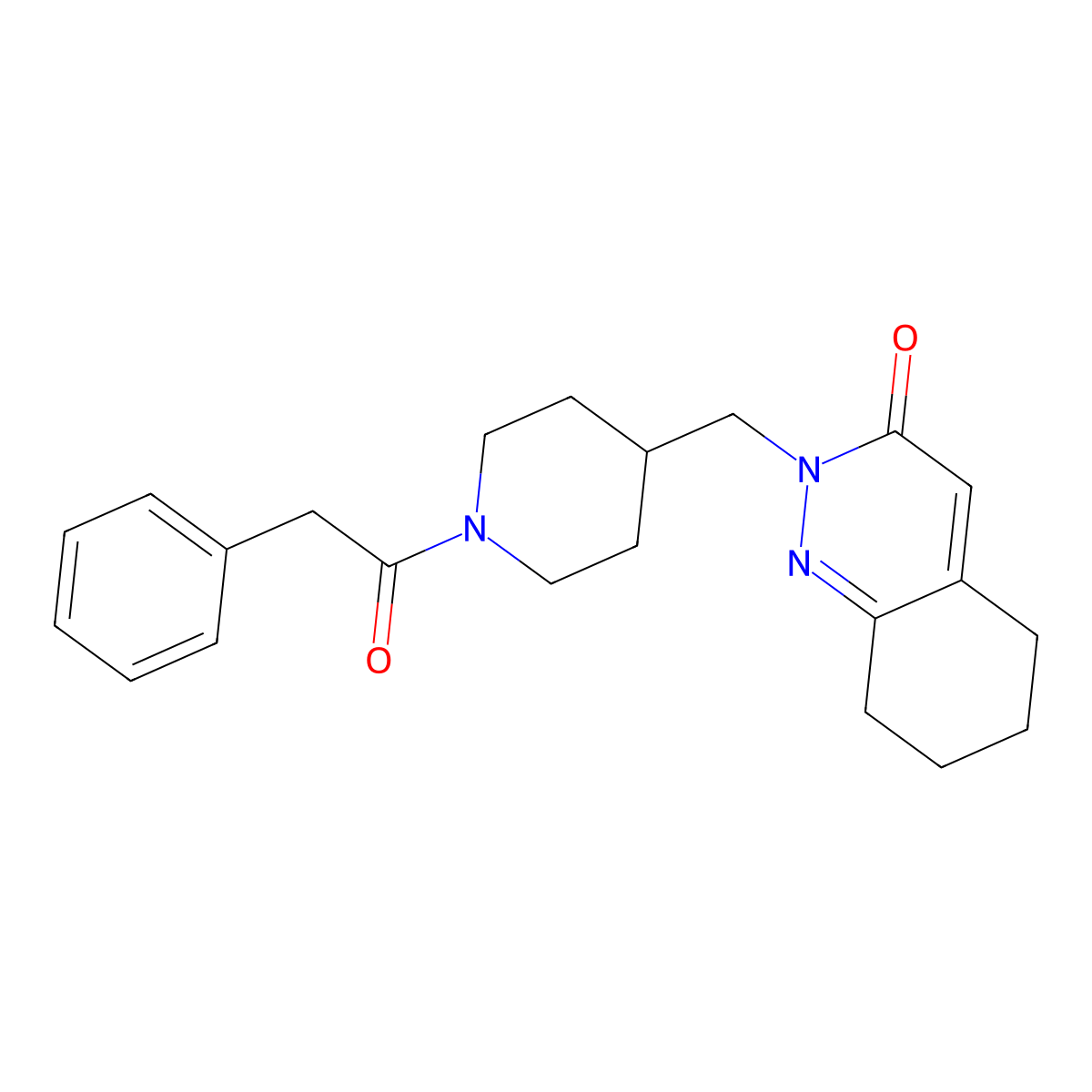 2-{[1-(2-Phenylacetyl)piperidin-4-yl]methyl}-2,3,5,6,7,8-hexahydrocinnolin-3-one molecular structure, CAS 2320377-15-7