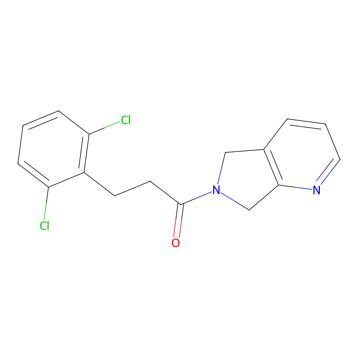 3-(2,6-dichlorophenyl)-1-(5H-pyrrolo[3,4-b]pyridin-6(7H)-yl)propan-1-one molecular structure, CAS 2320377-27-1