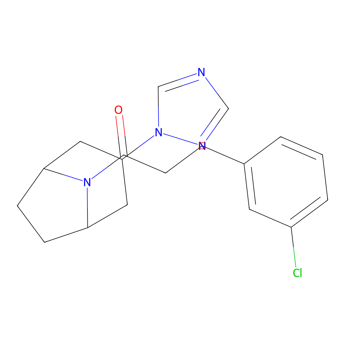 3-(3-chlorophenyl)-1-[3-(1H-1,2,4-triazol-1-yl)-8-azabicyclo[3.2.1]octan-8-yl]propan-1-one molecular structure, CAS 2320377-65-7