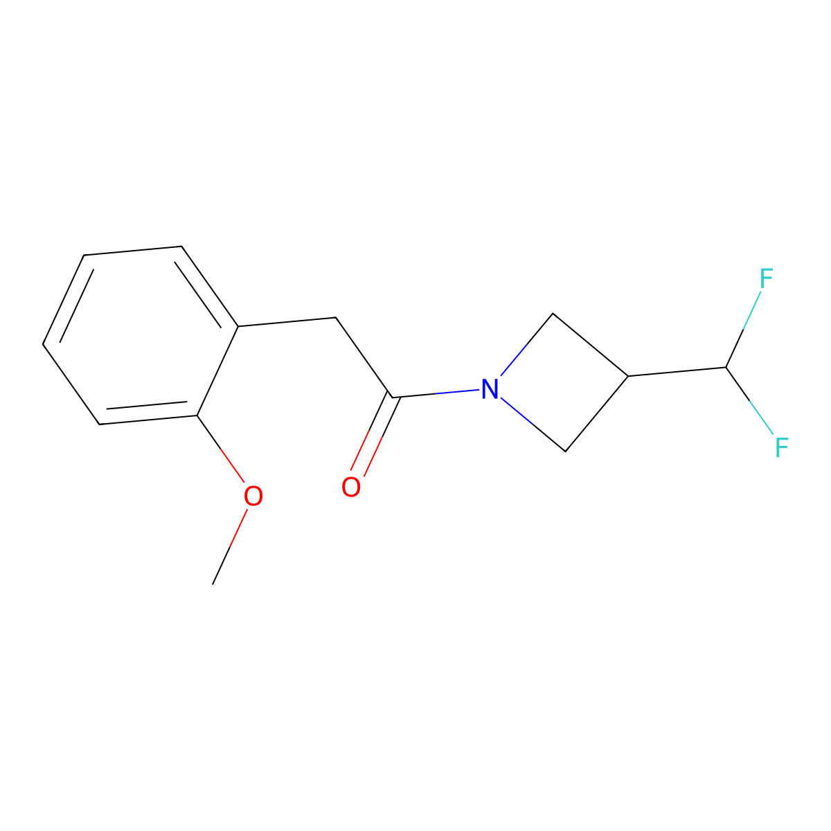 1-(3-(Difluoromethyl)azetidin-1-yl)-2-(2-methoxyphenyl)ethanone molecular structure, CAS 2320377-71-5