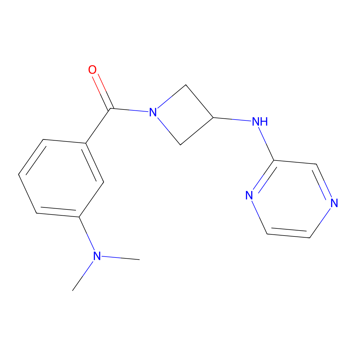 N-{1-[3-(dimethylamino)benzoyl]azetidin-3-yl}pyrazin-2-amine molecular structure, CAS 2320377-78-2