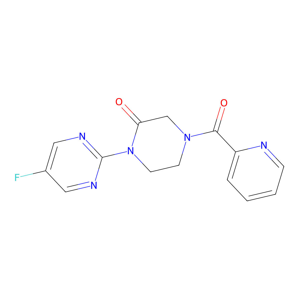 1-(5-Fluoropyrimidin-2-yl)-4-(pyridine-2-carbonyl)piperazin-2-one molecular structure, CAS 2320377-93-1