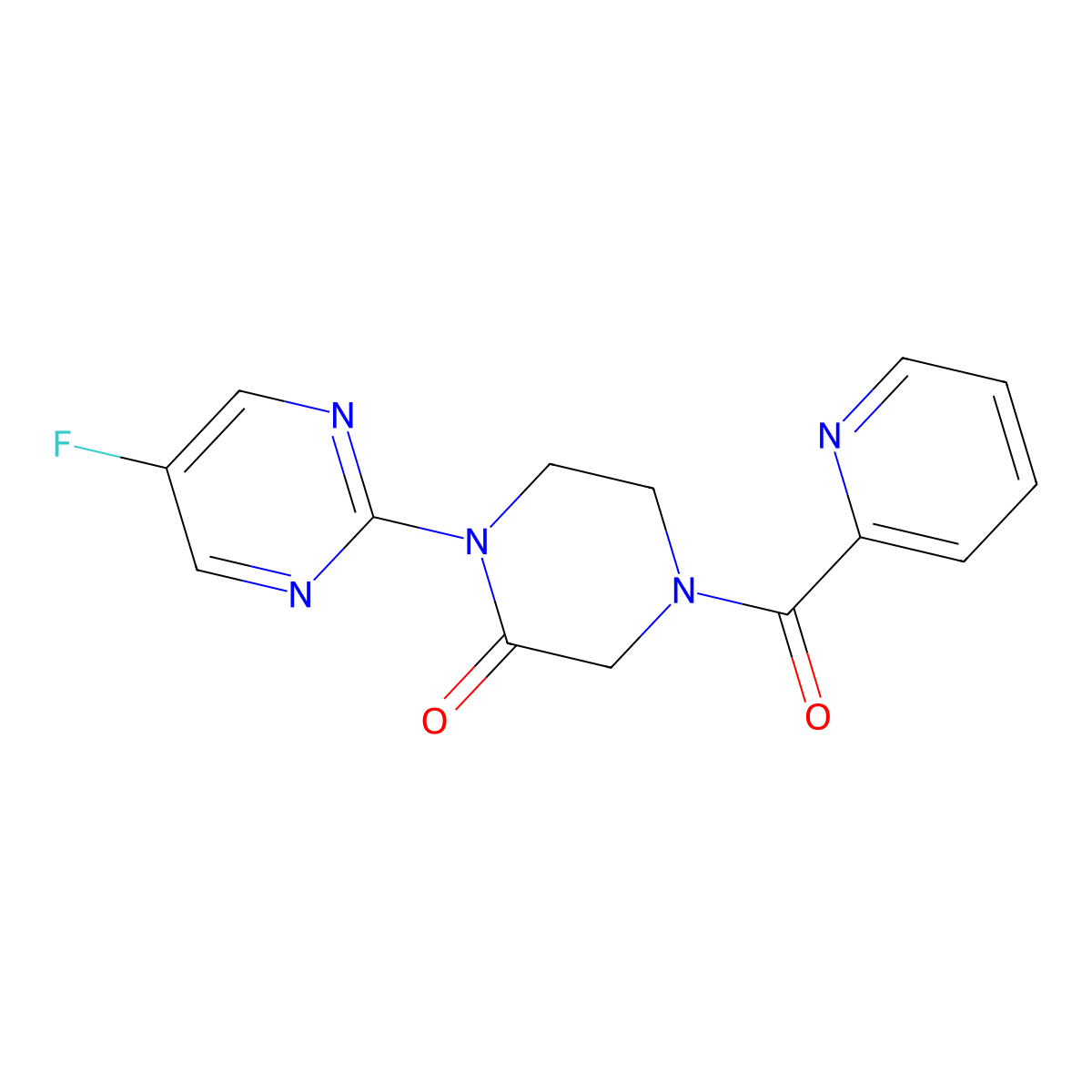 1-(5-Fluoropyrimidin-2-yl)-4-(pyridine-2-carbonyl)piperazin-2-one molecular structure, CAS 2320377-93-1