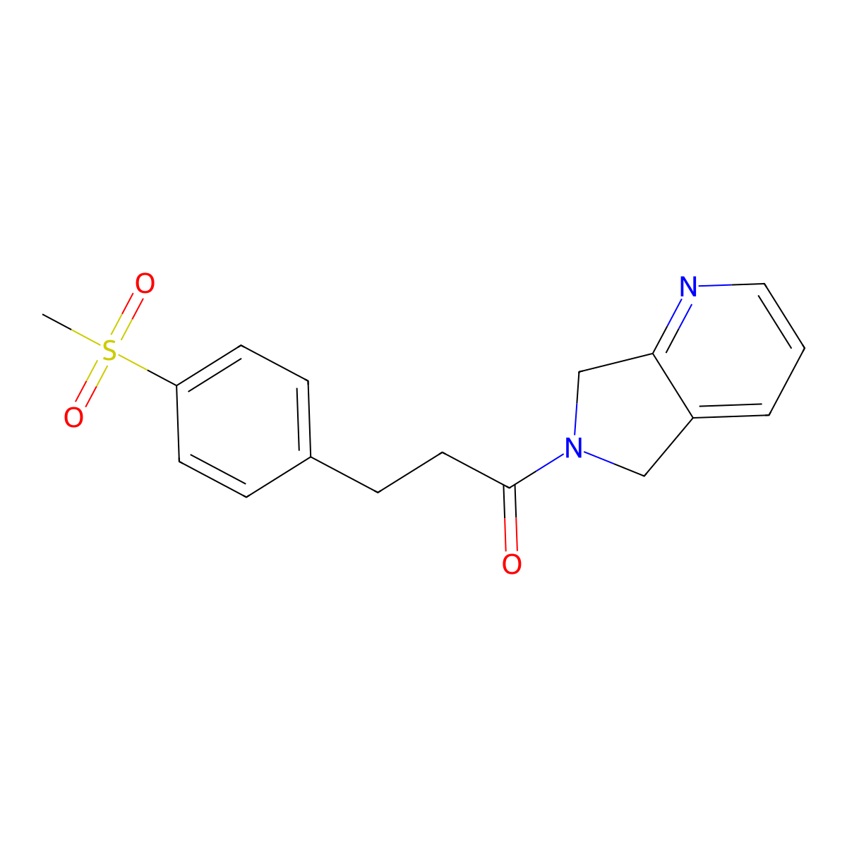 3-(4-(methylsulfonyl)phenyl)-1-(5H-pyrrolo[3,4-b]pyridin-6(7H)-yl)propan-1-one molecular structure, CAS 2320378-05-8
