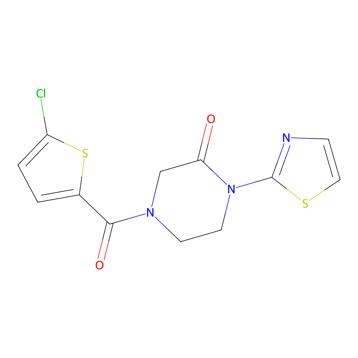 4-(5-Chlorothiophene-2-carbonyl)-1-(1,3-thiazol-2-yl)piperazin-2-one molecular structure, CAS 2320378-43-4
