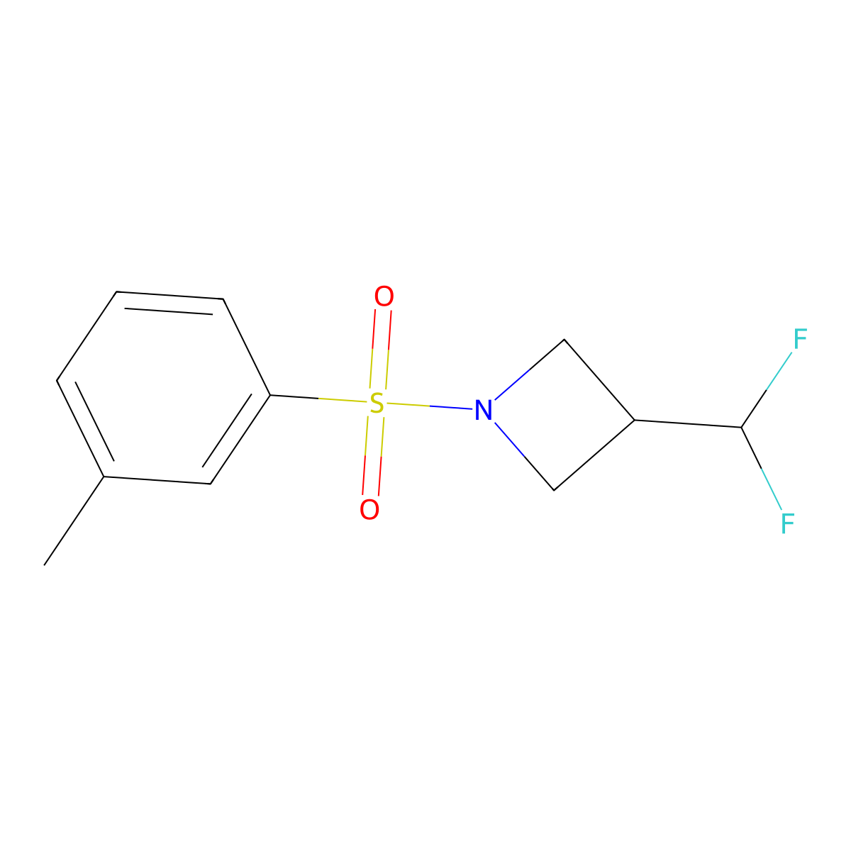 3-(Difluoromethyl)-1-(m-tolylsulfonyl)azetidine molecular structure, CAS 2320378-71-8