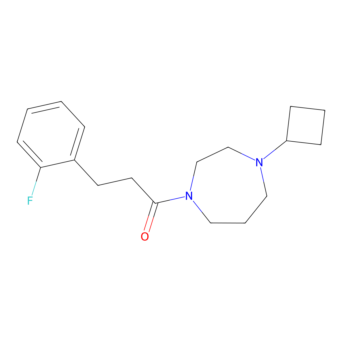 1-(4-Cyclobutyl-1,4-diazepan-1-yl)-3-(2-fluorophenyl)propan-1-one molecular structure, CAS 2320379-11-9