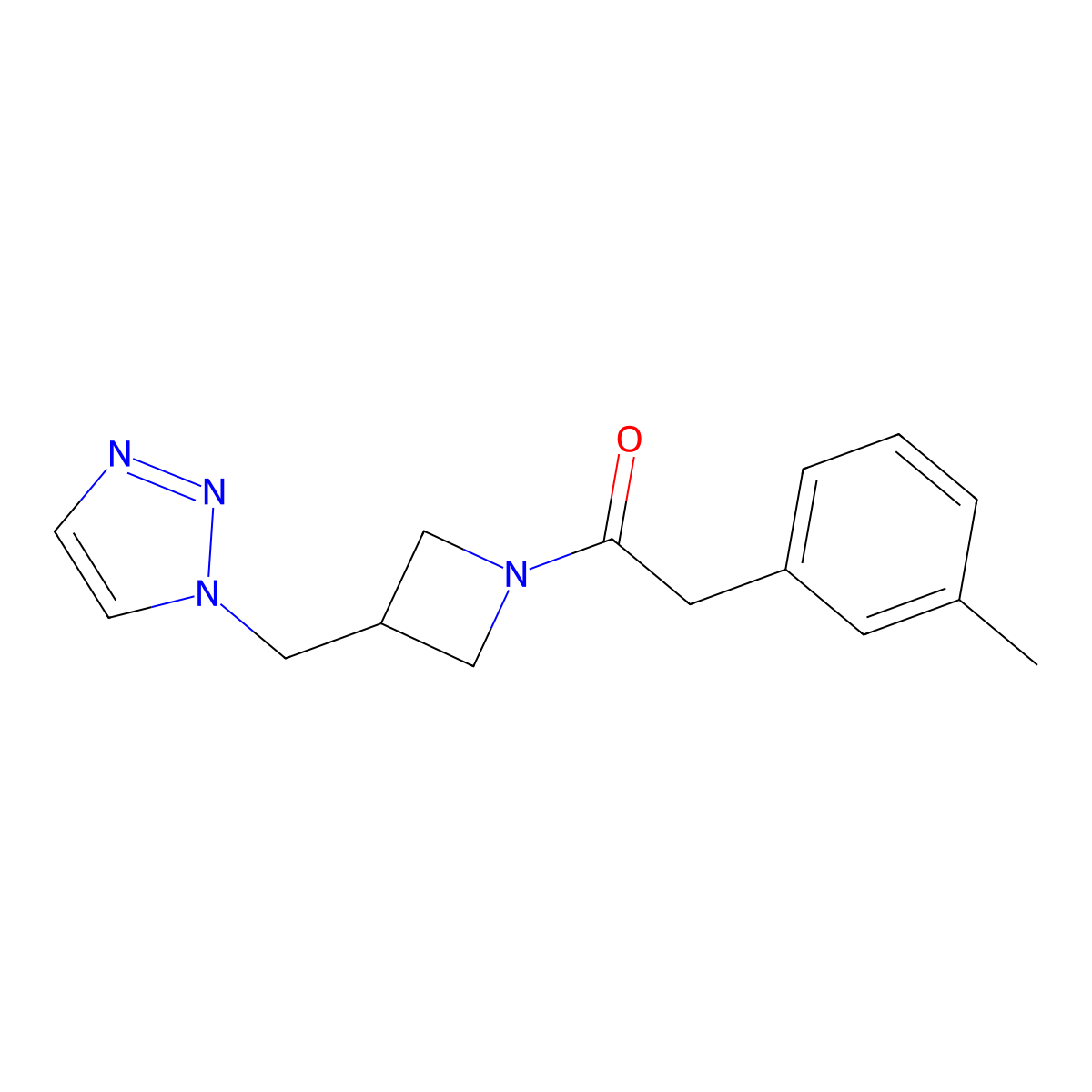 2-(3-methylphenyl)-1-{3-[(1H-1,2,3-triazol-1-yl)methyl]azetidin-1-yl}ethan-1-one molecular structure, CAS 2320379-48-2
