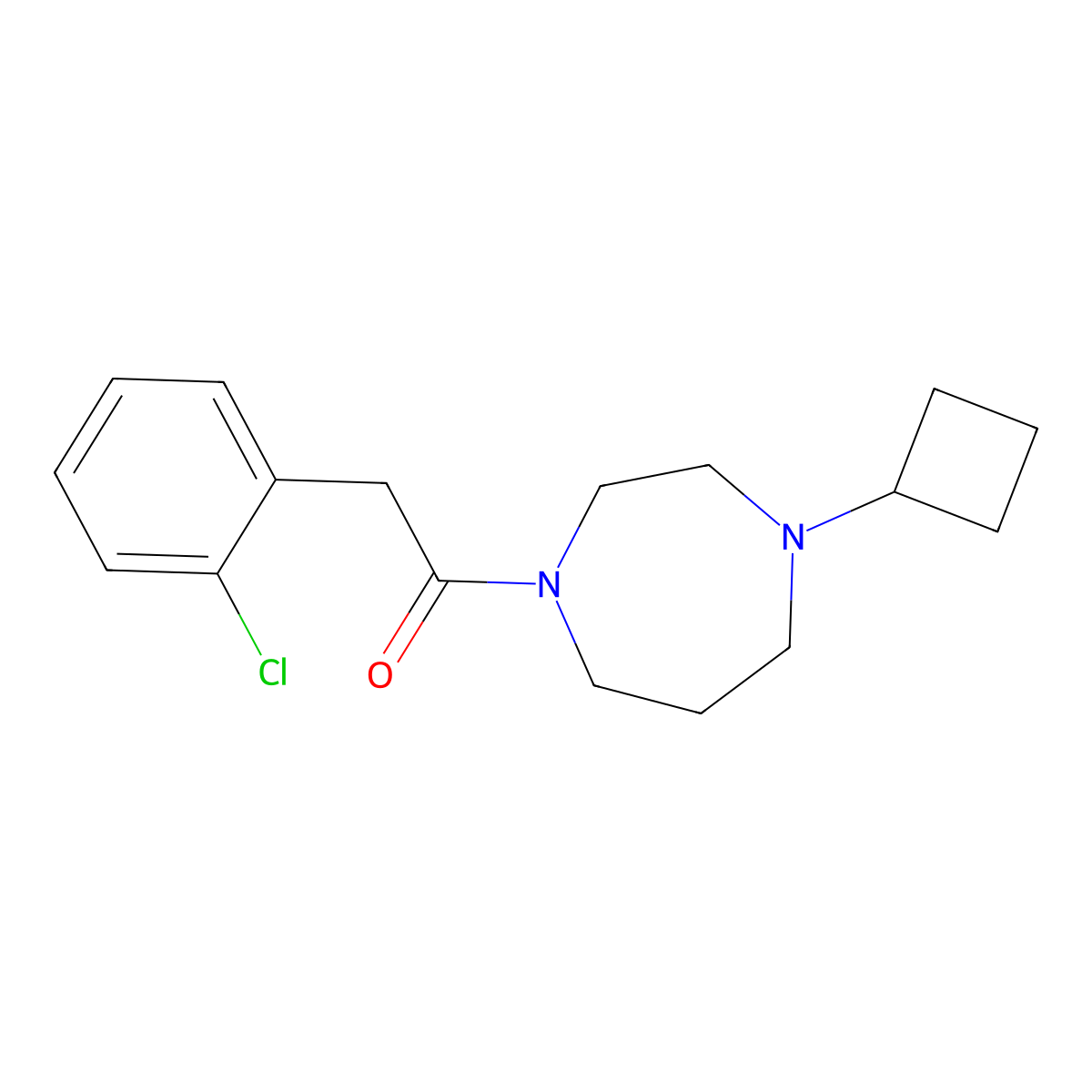 2-(2-Chlorophenyl)-1-(4-cyclobutyl-1,4-diazepan-1-yl)ethan-1-one molecular structure, CAS 2320379-66-4