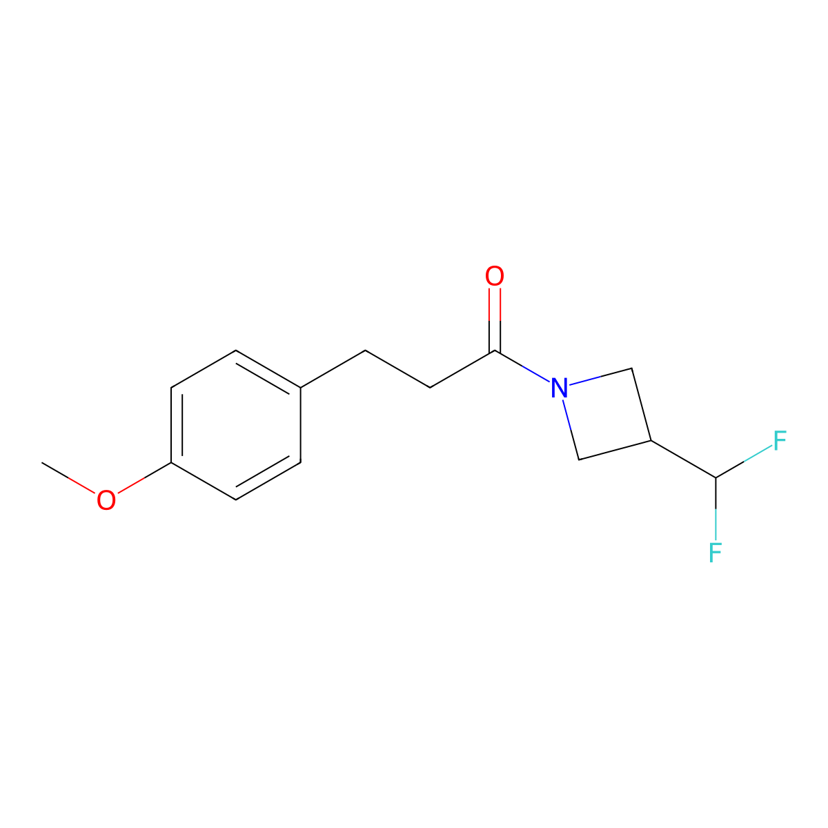 1-[3-(Difluoromethyl)azetidin-1-yl]-3-(4-methoxyphenyl)propan-1-one molecular structure, CAS 2320379-84-6