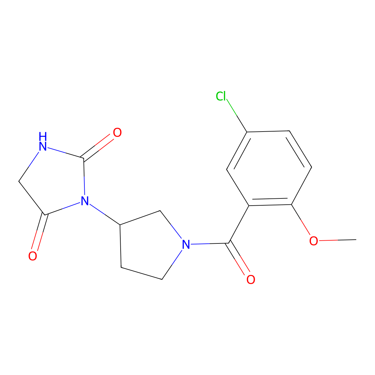 3-[1-(5-Chloro-2-methoxybenzoyl)pyrrolidin-3-yl]imidazolidine-2,4-dione molecular structure, CAS 2320380-51-4