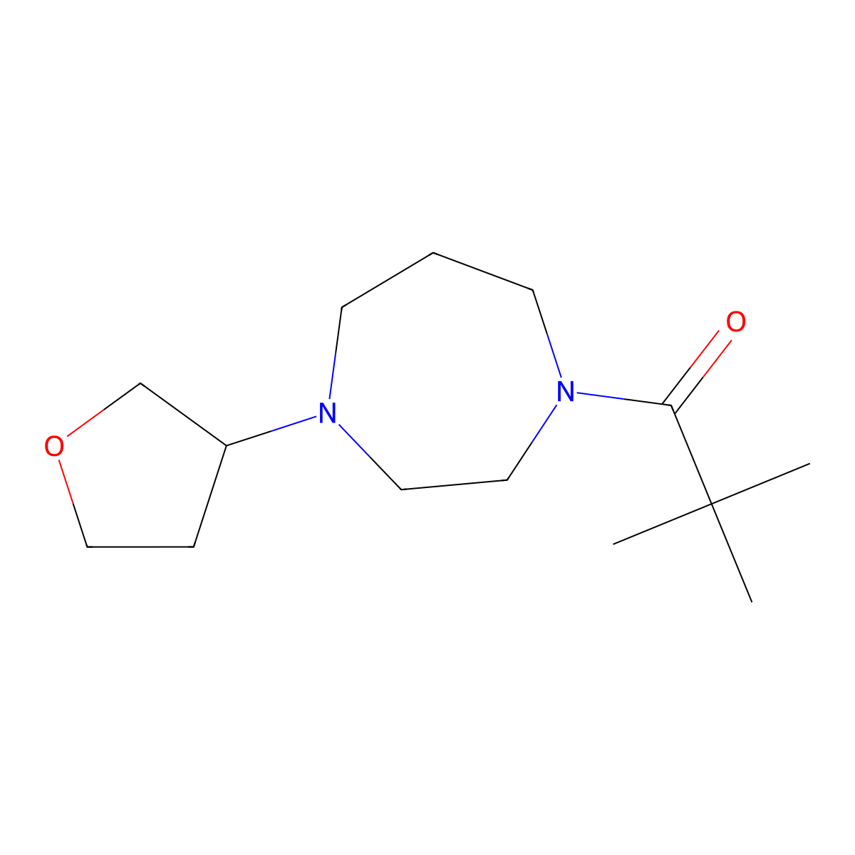 2,2-Dimethyl-1-[4-(oxolan-3-yl)-1,4-diazepan-1-yl]propan-1-one molecular structure, CAS 2320380-59-2