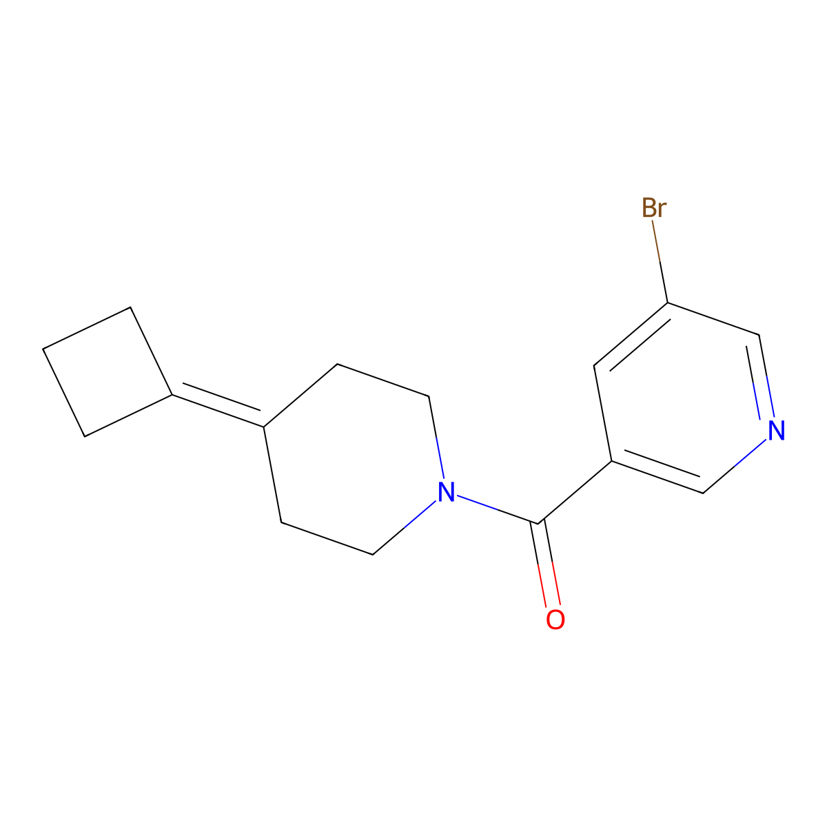 3-Bromo-5-(4-cyclobutylidenepiperidine-1-carbonyl)pyridine molecular structure, CAS 2320380-83-2