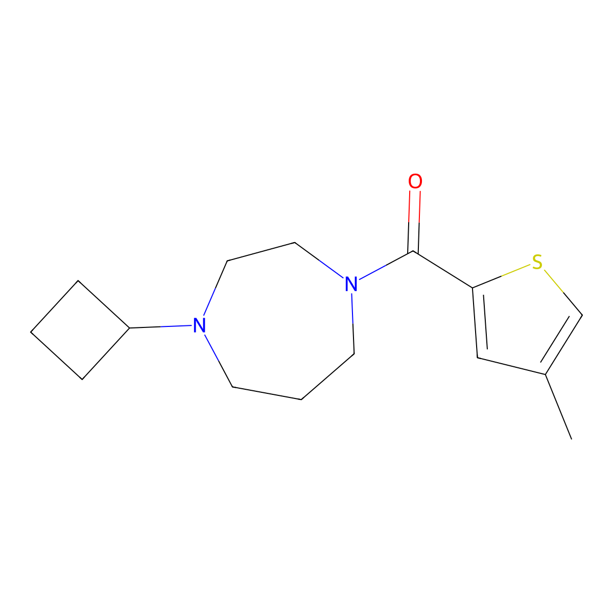 (4-Cyclobutyl-1,4-diazepan-1-yl)(4-methylthiophen-2-yl)methanone molecular structure, CAS 2320381-20-0