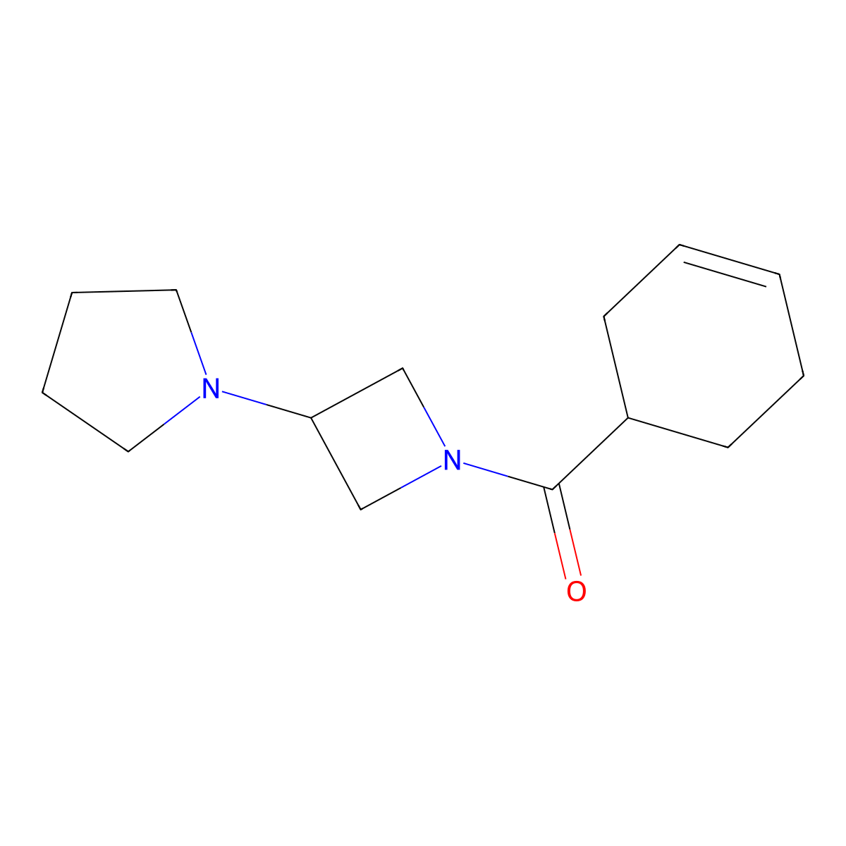 1-[1-(Cyclohex-3-ene-1-carbonyl)azetidin-3-yl]pyrrolidine molecular structure, CAS 2320381-26-6