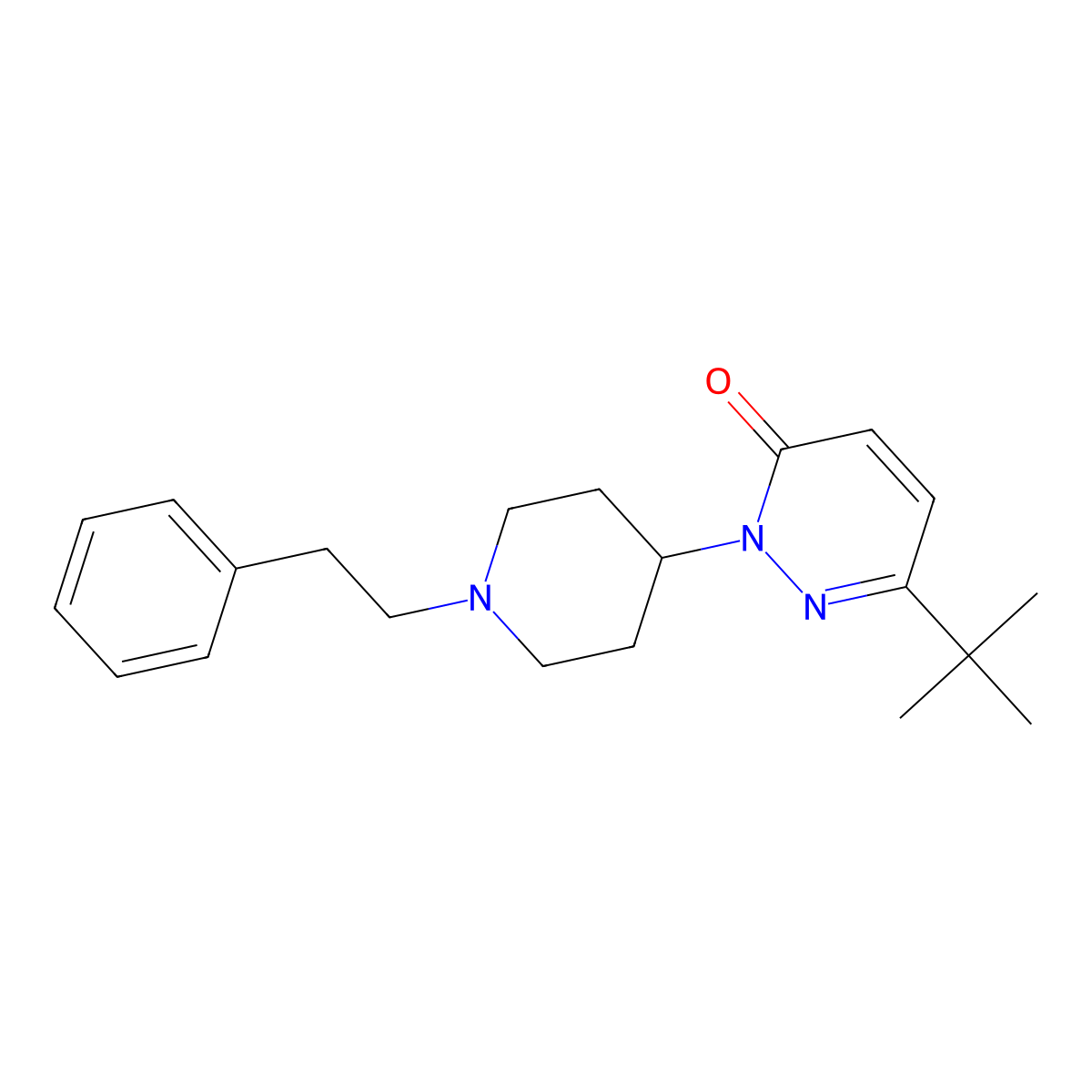 6-Tert-butyl-2-[1-(2-phenylethyl)piperidin-4-yl]-2,3-dihydropyridazin-3-one molecular structure, CAS 2320381-35-7