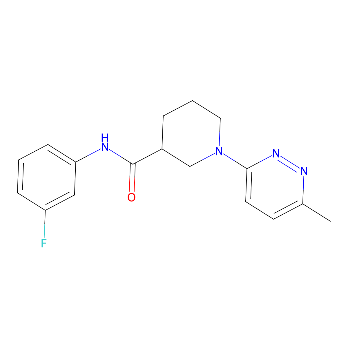 N-(3-fluorophenyl)-1-(6-methylpyridazin-3-yl)piperidine-3-carboxamide molecular structure, CAS 2320381-79-9