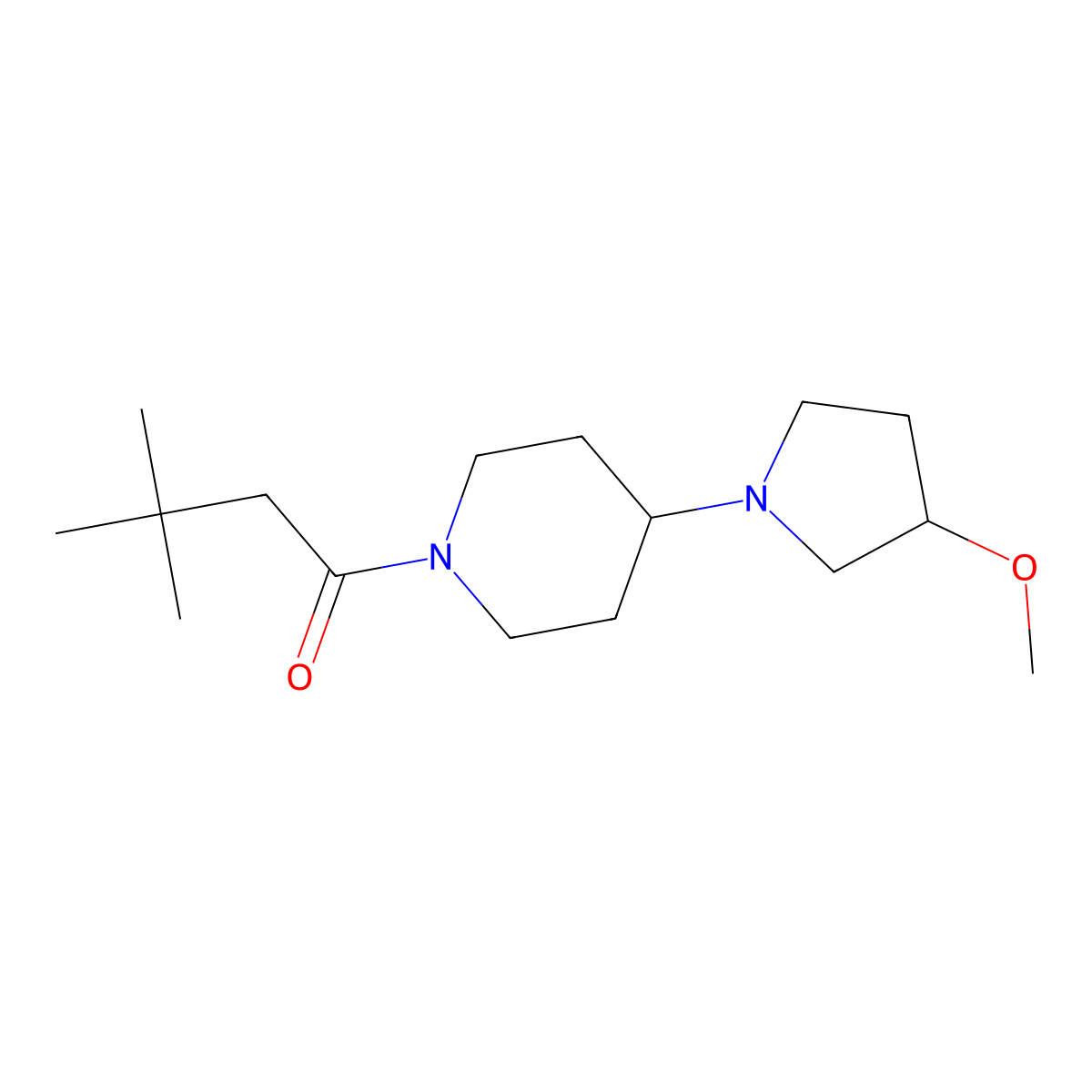 1-[4-(3-Methoxypyrrolidin-1-yl)piperidin-1-yl]-3,3-dimethylbutan-1-one molecular structure, CAS 2320381-82-4