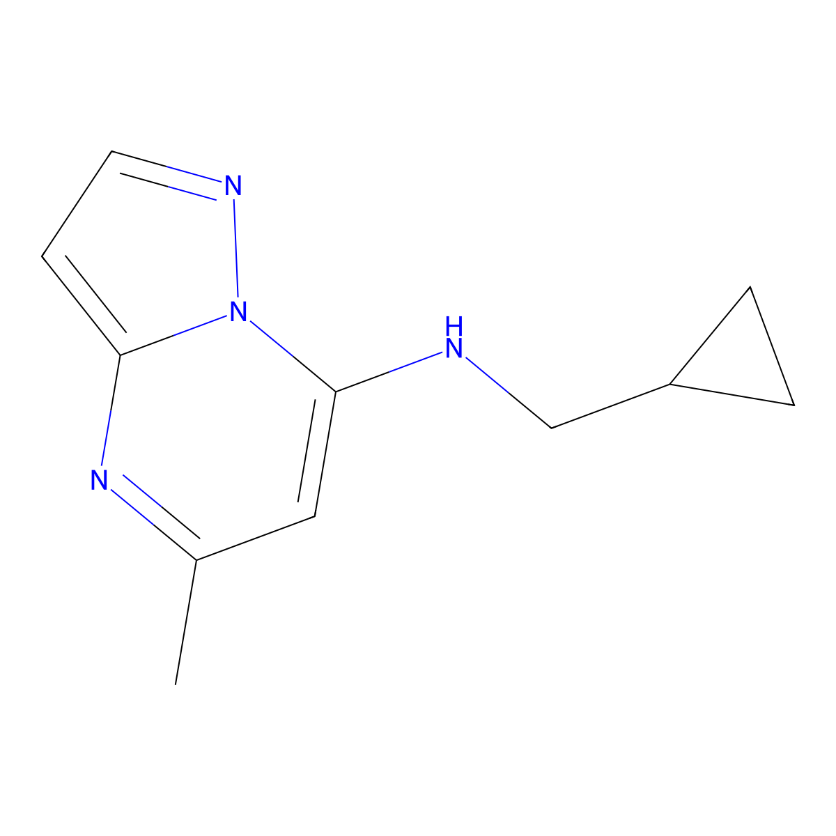 N-(cyclopropylmethyl)-5-methylpyrazolo[1,5-a]pyrimidin-7-amine molecular structure, CAS 2320382-11-2