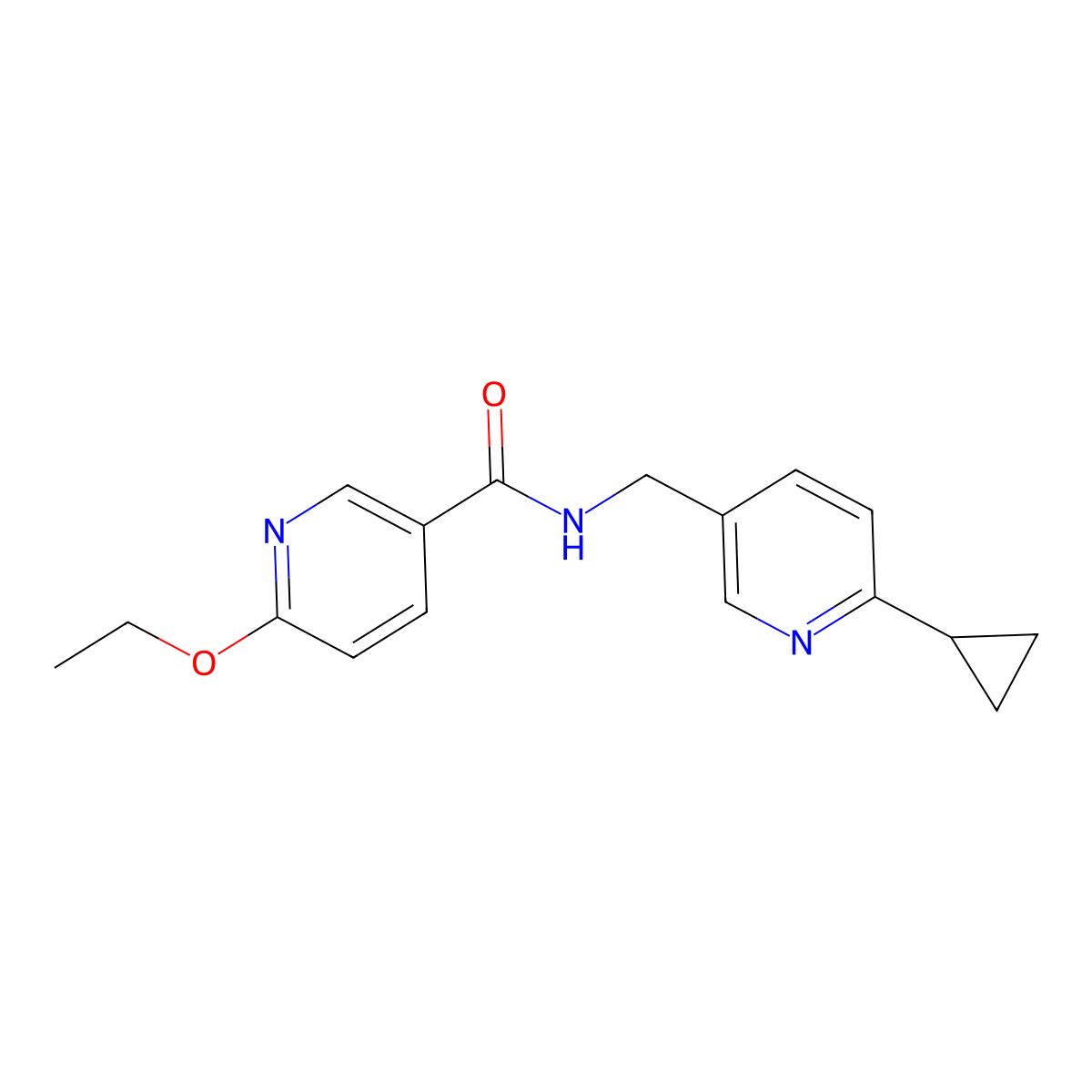 N-[(6-cyclopropylpyridin-3-yl)methyl]-6-ethoxypyridine-3-carboxamide molecular structure, CAS 2320382-26-9