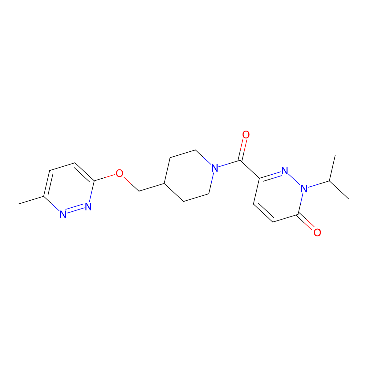 6-(4-{[(6-Methylpyridazin-3-yl)oxy]methyl}piperidine-1-carbonyl)-2-(propan-2-yl)-2,3-dihydropyridazin-3-one molecular structure, CAS 2320382-36-1