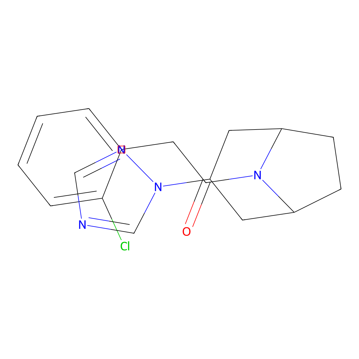 2-(2-chlorophenyl)-1-[3-(1H-1,2,4-triazol-1-yl)-8-azabicyclo[3.2.1]octan-8-yl]ethan-1-one molecular structure, CAS 2320382-74-7