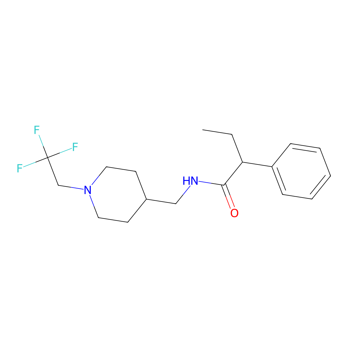2-phenyl-N-{[1-(2,2,2-trifluoroethyl)piperidin-4-yl]methyl}butanamide molecular structure, CAS 2320382-93-0