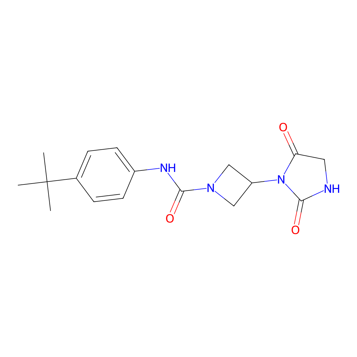 N-(4-tert-butylphenyl)-3-(2,5-dioxoimidazolidin-1-yl)azetidine-1-carboxamide molecular structure, CAS 2320382-96-3