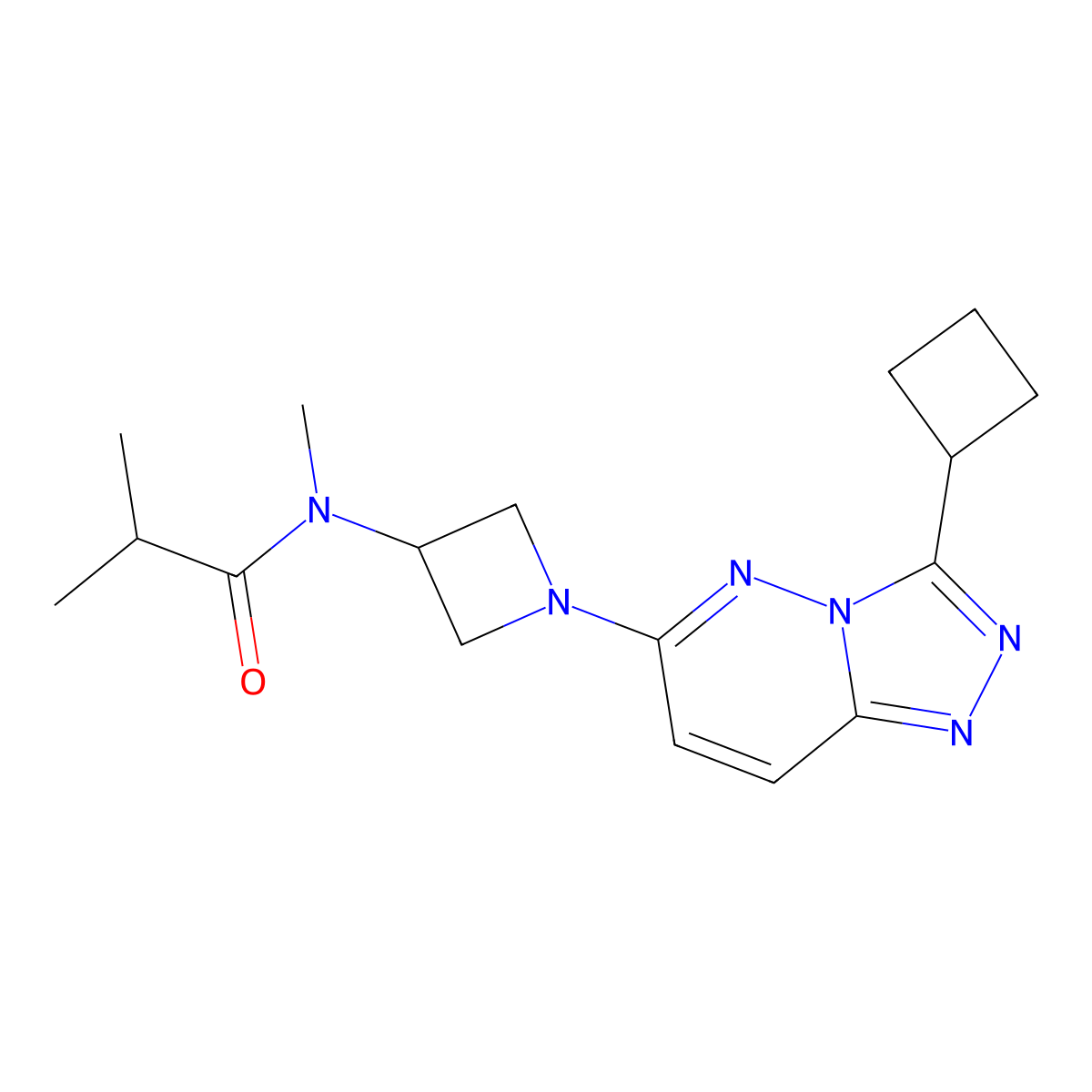N-(1-{3-cyclobutyl-[1,2,4]triazolo[4,3-b]pyridazin-6-yl}azetidin-3-yl)-N,2-dimethylpropanamide molecular structure, CAS 2320383-06-8