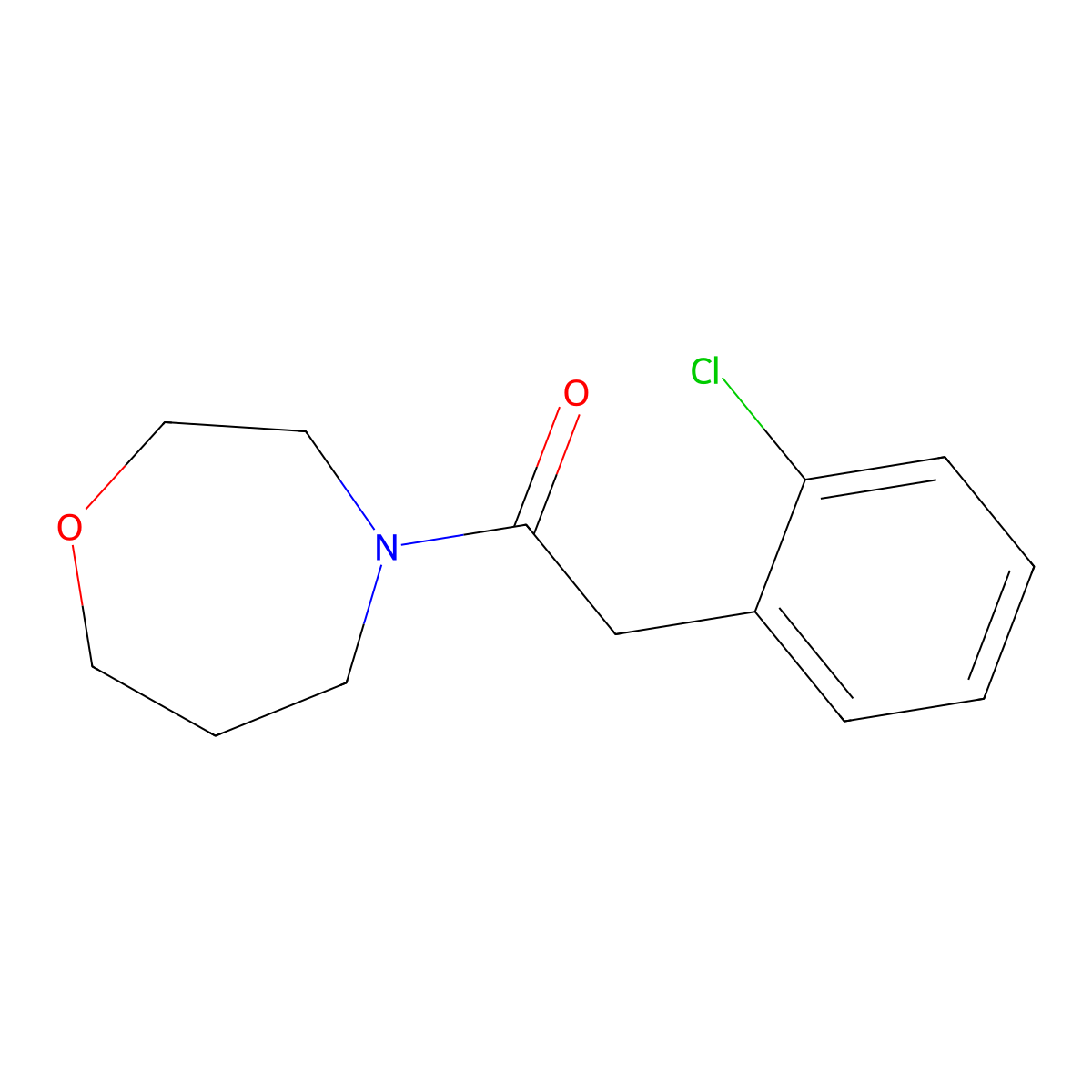2-(2-Chlorophenyl)-1-(1,4-oxazepan-4-yl)ethan-1-one molecular structure, CAS 2320383-54-6
