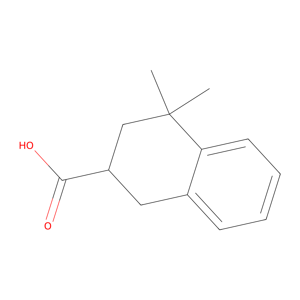 4,4-Dimethyl-1,2,3,4-tetrahydronaphthalene-2-carboxylic acid molecular structure, CAS 23204-02-6
