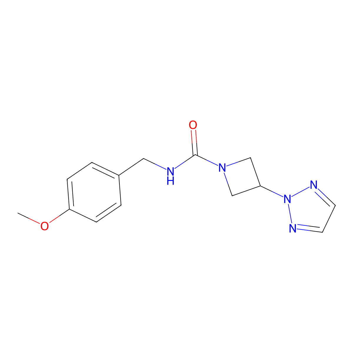 N-[(4-methoxyphenyl)methyl]-3-(2H-1,2,3-triazol-2-yl)azetidine-1-carboxamide molecular structure, CAS 2320415-26-5