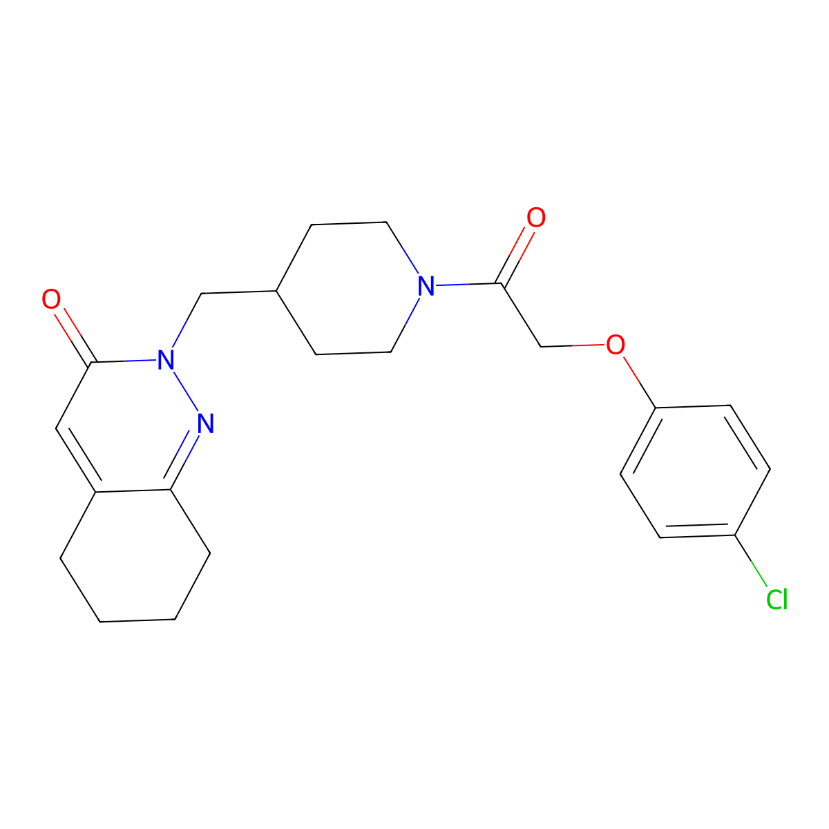 2-({1-[2-(4-Chlorophenoxy)acetyl]piperidin-4-yl}methyl)-2,3,5,6,7,8-hexahydrocinnolin-3-one molecular structure, CAS 2320415-32-3