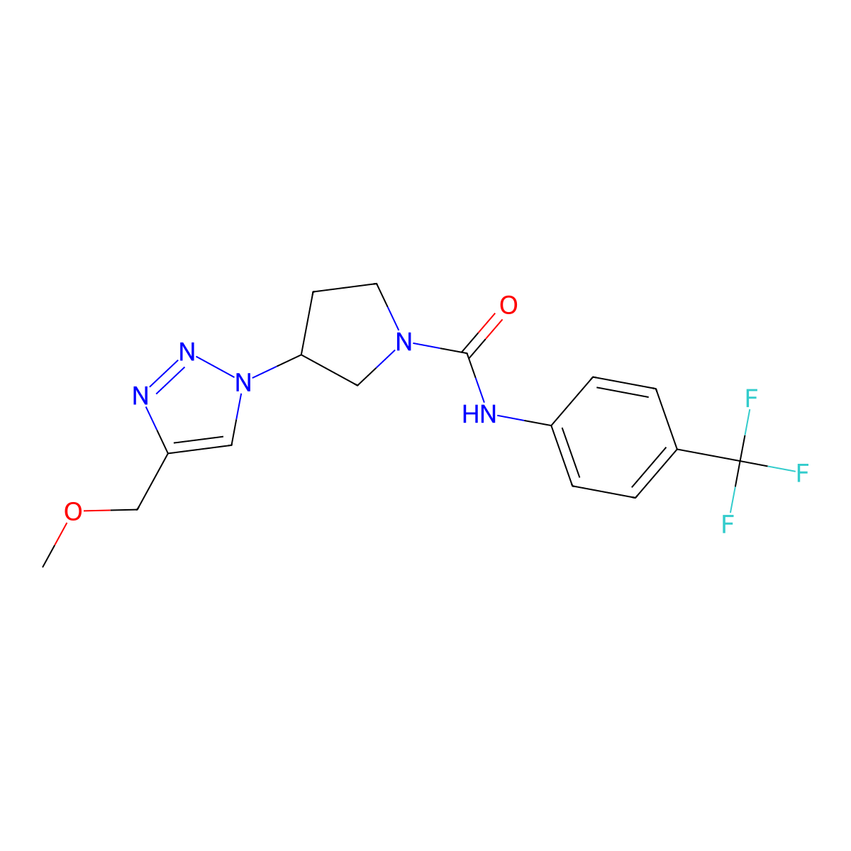 3-[4-(methoxymethyl)-1H-1,2,3-triazol-1-yl]-N-[4-(trifluoromethyl)phenyl]pyrrolidine-1-carboxamide molecular structure, CAS 2320415-43-6