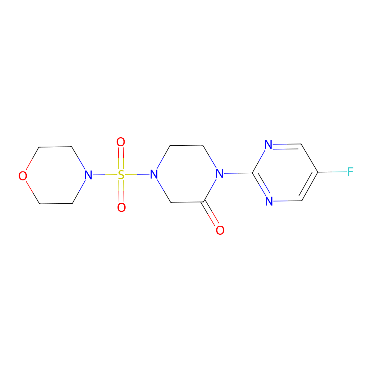 1-(5-Fluoropyrimidin-2-yl)-4-(morpholine-4-sulfonyl)piperazin-2-one molecular structure, CAS 2320415-69-6