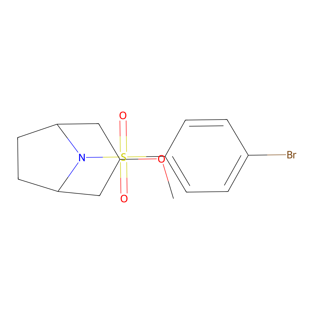 (1R,5S)-8-((4-bromophenyl)sulfonyl)-3-methoxy-8-azabicyclo[3.2.1]octane molecular structure, CAS 2320415-94-7
