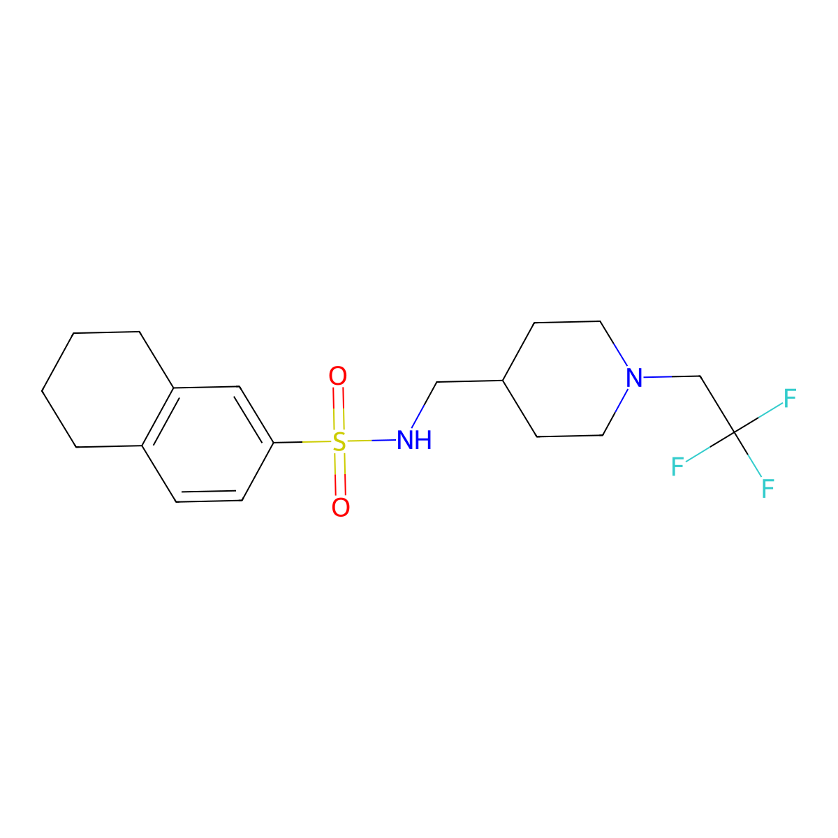 N-{[1-(2,2,2-trifluoroethyl)piperidin-4-yl]methyl}-5,6,7,8-tetrahydronaphthalene-2-sulfonamide molecular structure, CAS 2320416-32-6