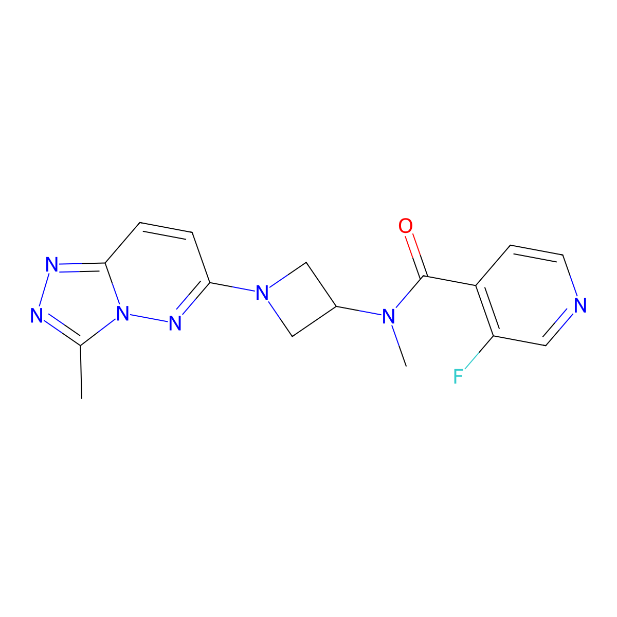 3-fluoro-N-methyl-N-(1-{3-methyl-[1,2,4]triazolo[4,3-b]pyridazin-6-yl}azetidin-3-yl)pyridine-4-carboxamide molecular structure, CAS 2320416-85-9