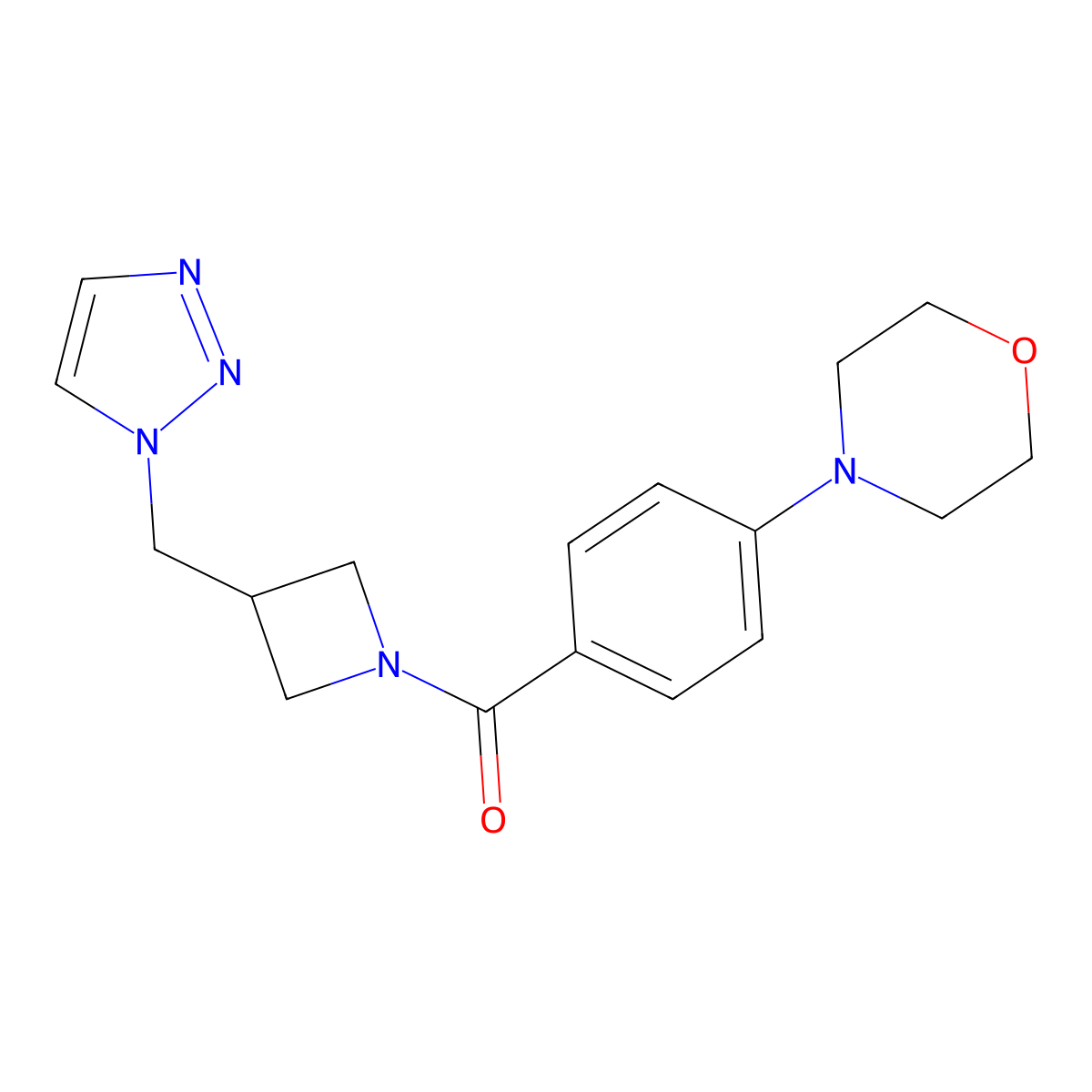 4-(4-{3-[(1H-1,2,3-triazol-1-yl)methyl]azetidine-1-carbonyl}phenyl)morpholine molecular structure, CAS 2320417-10-3