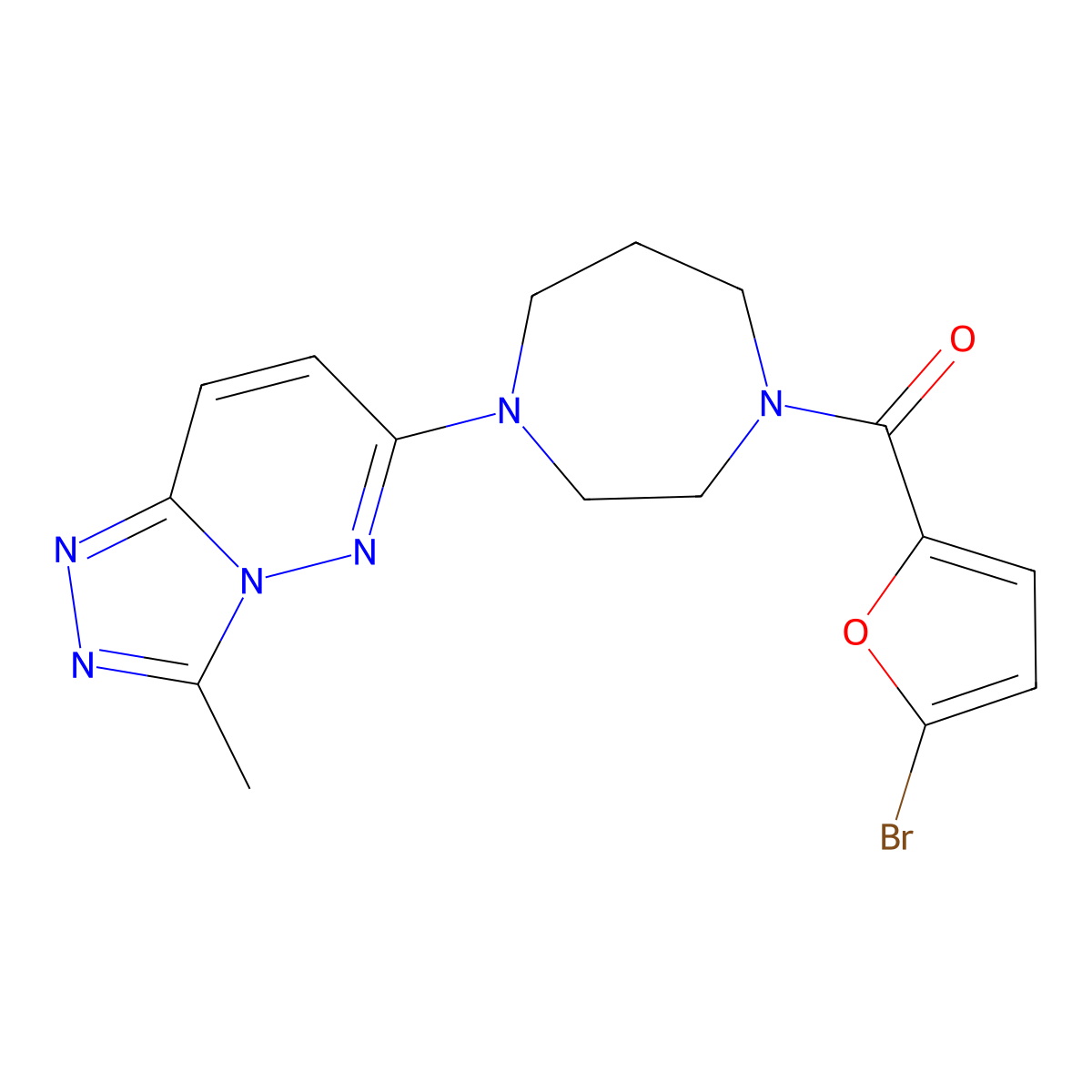 1-(5-Bromofuran-2-carbonyl)-4-{3-methyl-[1,2,4]triazolo[4,3-b]pyridazin-6-yl}-1,4-diazepane molecular structure, CAS 2320417-13-6