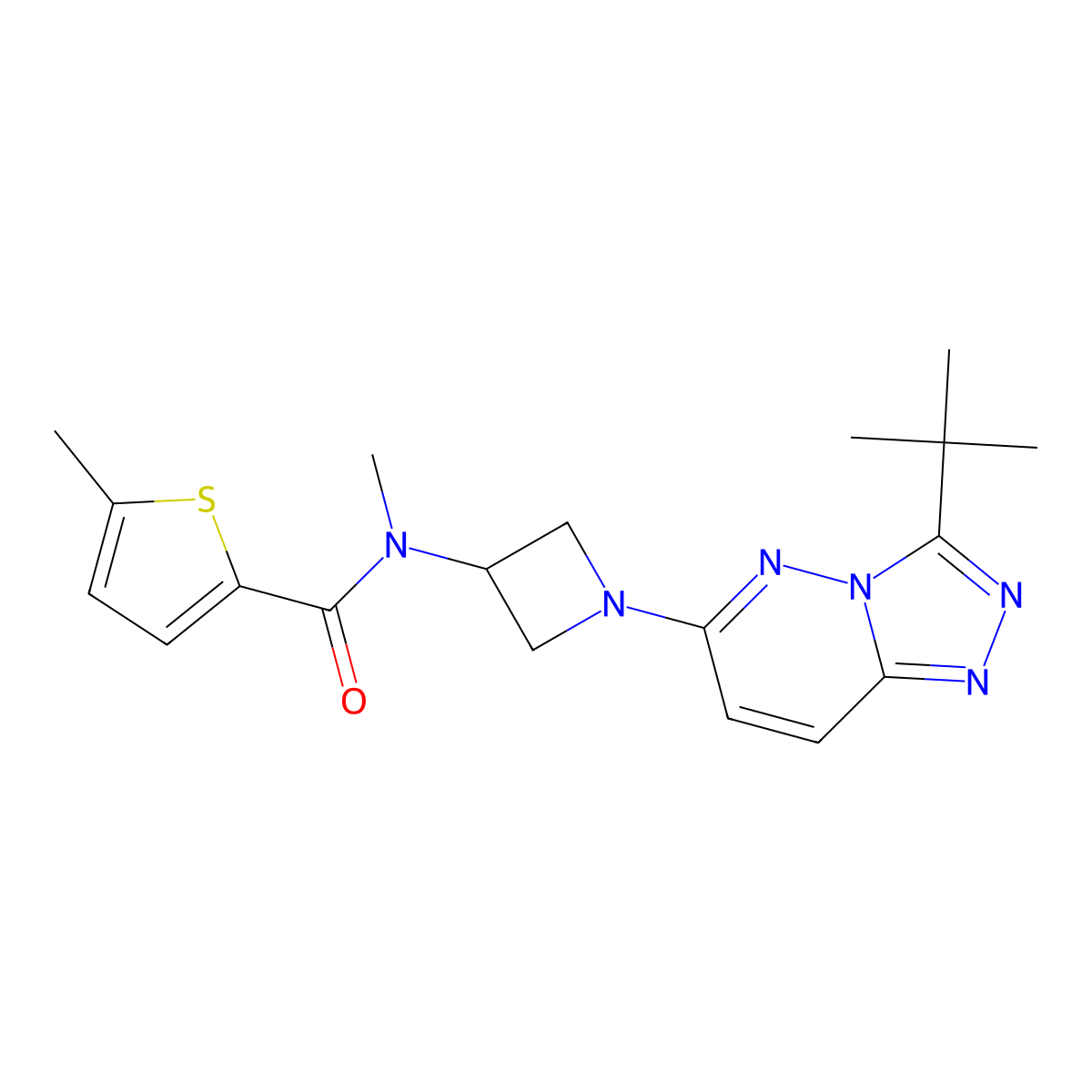 N-(1-{3-tert-butyl-[1,2,4]triazolo[4,3-b]pyridazin-6-yl}azetidin-3-yl)-N,5-dimethylthiophene-2-carboxamide molecular structure, CAS 2320417-62-5